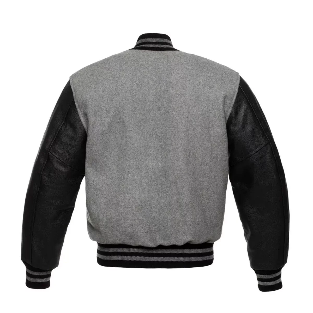 Black wool plain varsity