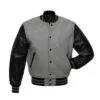 Black wool plain varsity