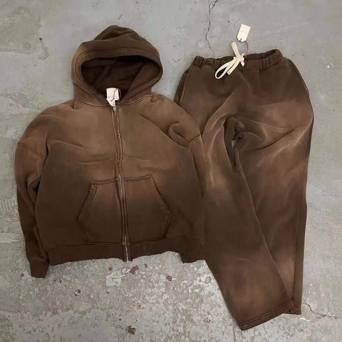 Warmth plain washed tracksuits