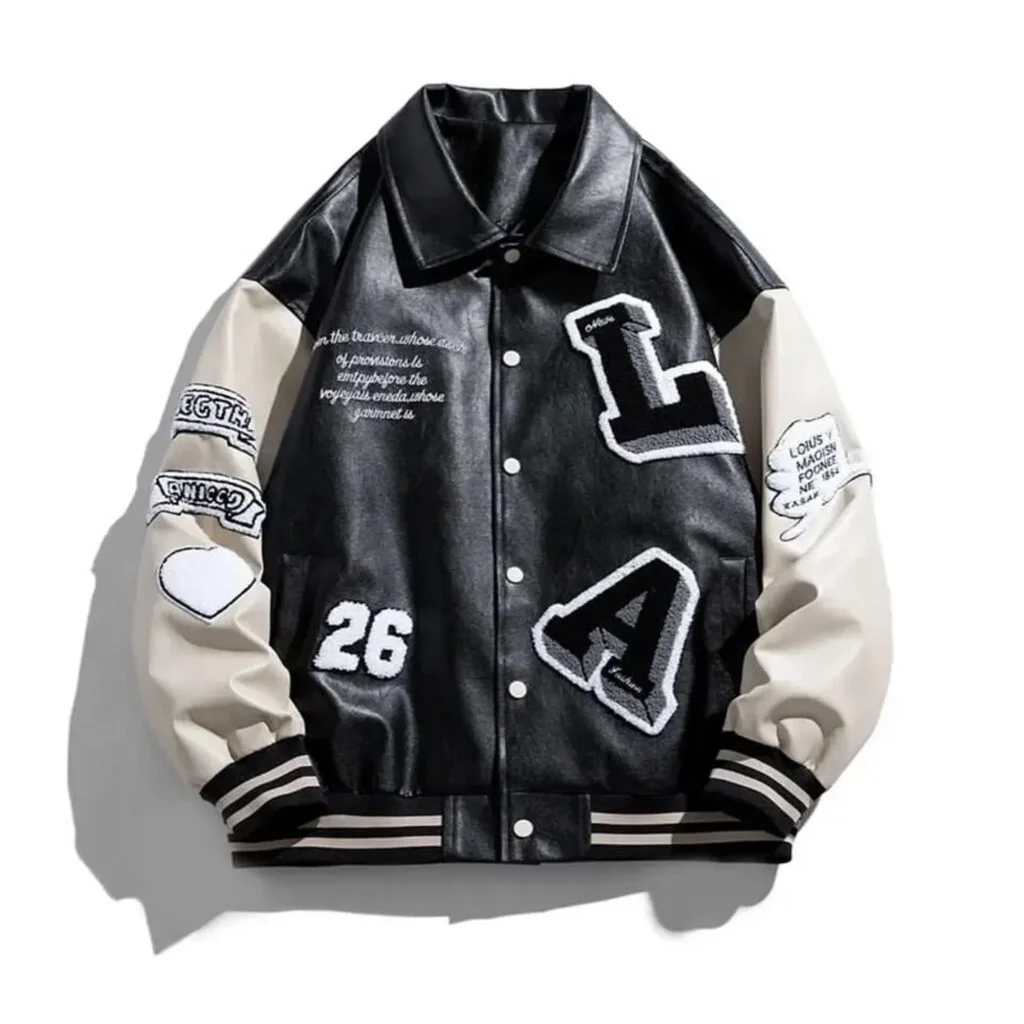 Oversized patched varsity jacket 