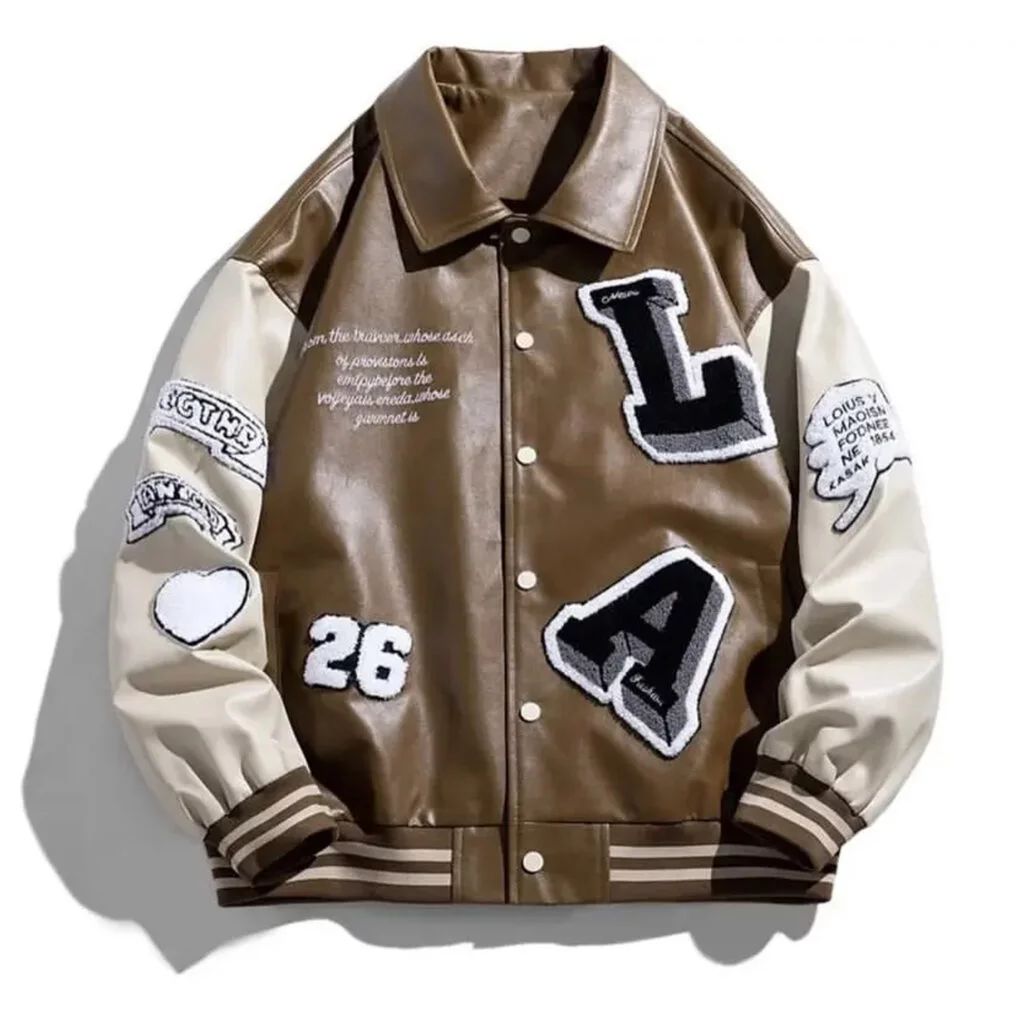 Oversized patched varsity jacket 