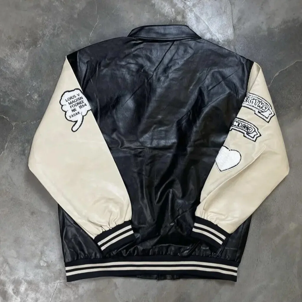 Oversized patched varsity jacket 