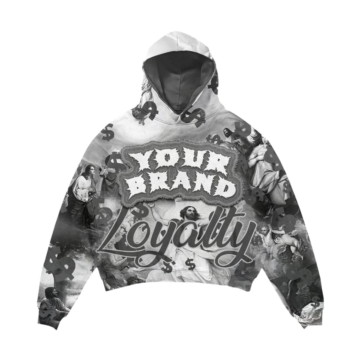 Fashionable heavy weight thick fleece cotton hoodie