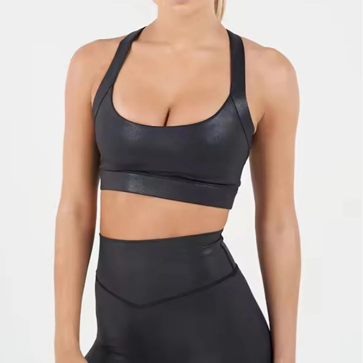 Leather custom sports bra