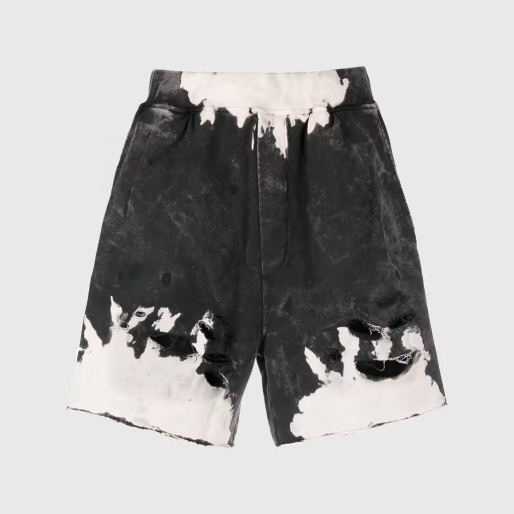Washed distressed color shorts