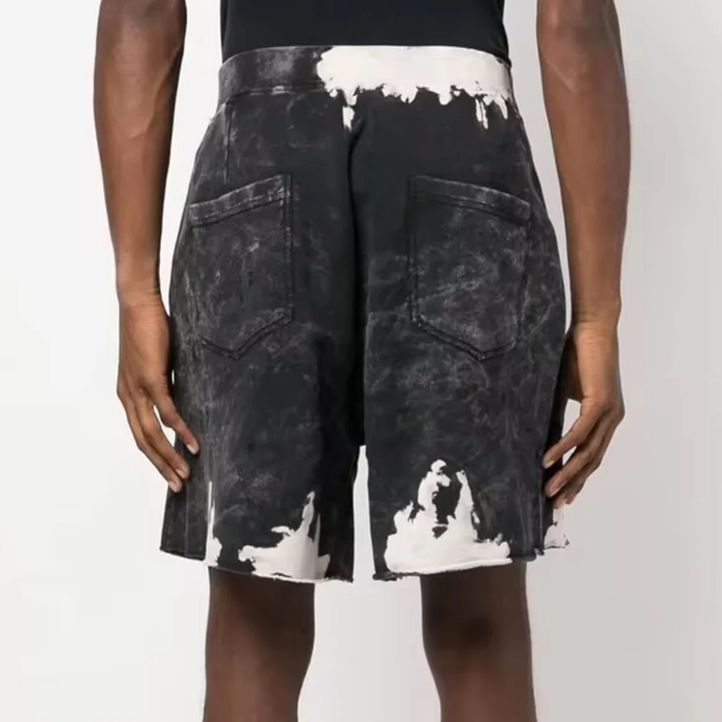 Washed distressed color shorts
