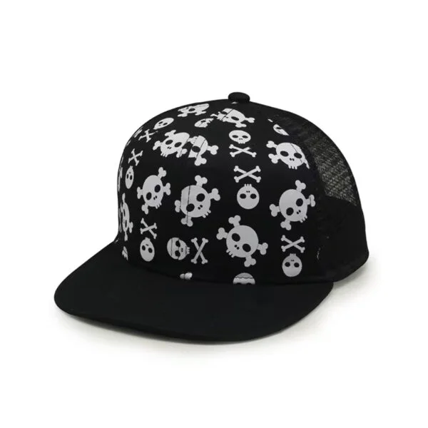 Skull printed mesh hats