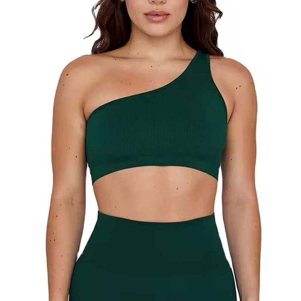 One shoulder sports bra