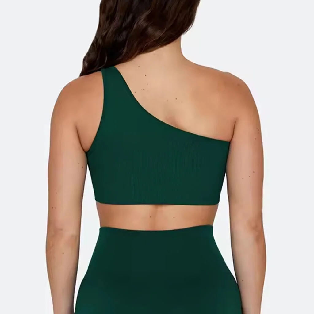 One shoulder sports bra