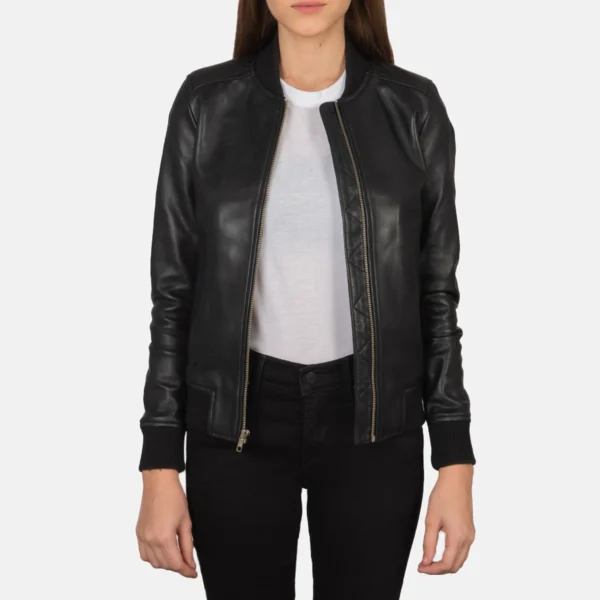 Leather Bomber Jacket for Women