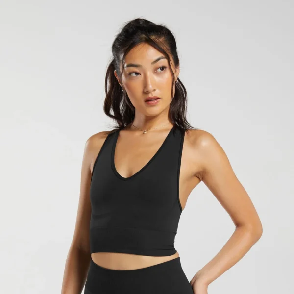 Deep Neck Crop Top