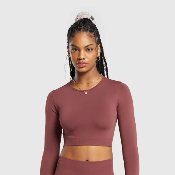 Women Long Sleeve Crop Top