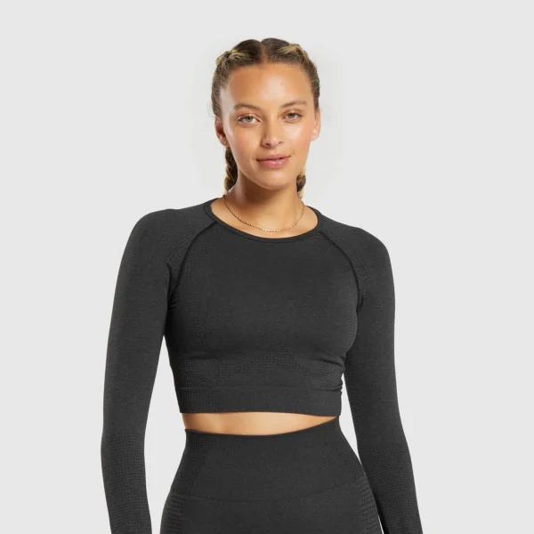 Long-Sleeve Crop Top