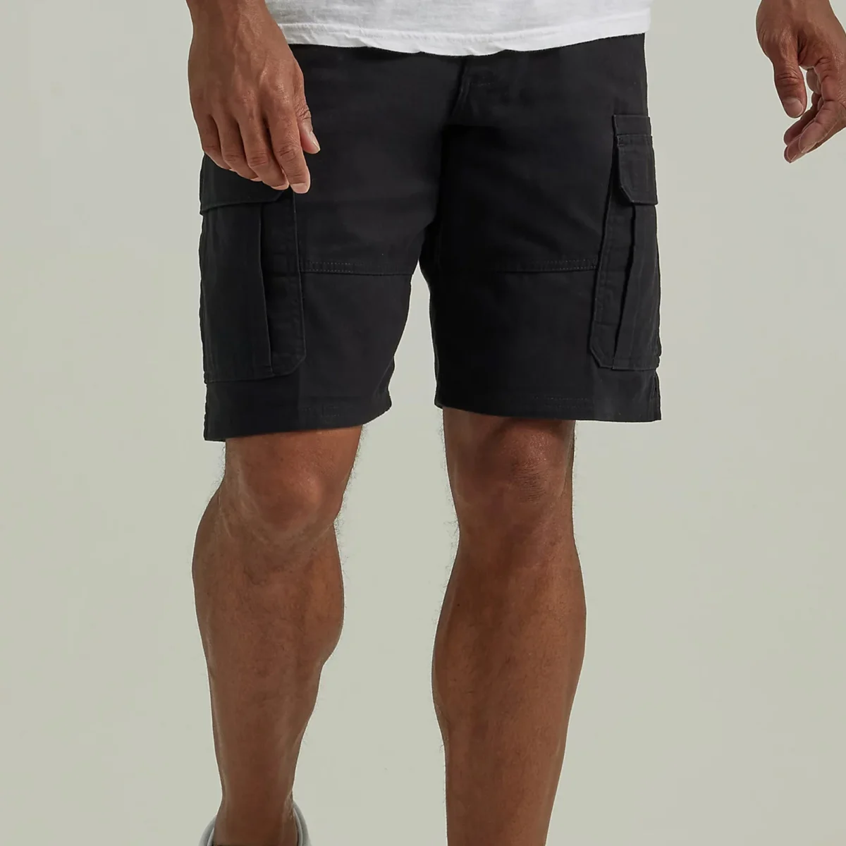 Custom Solid Black Cargo Shorts