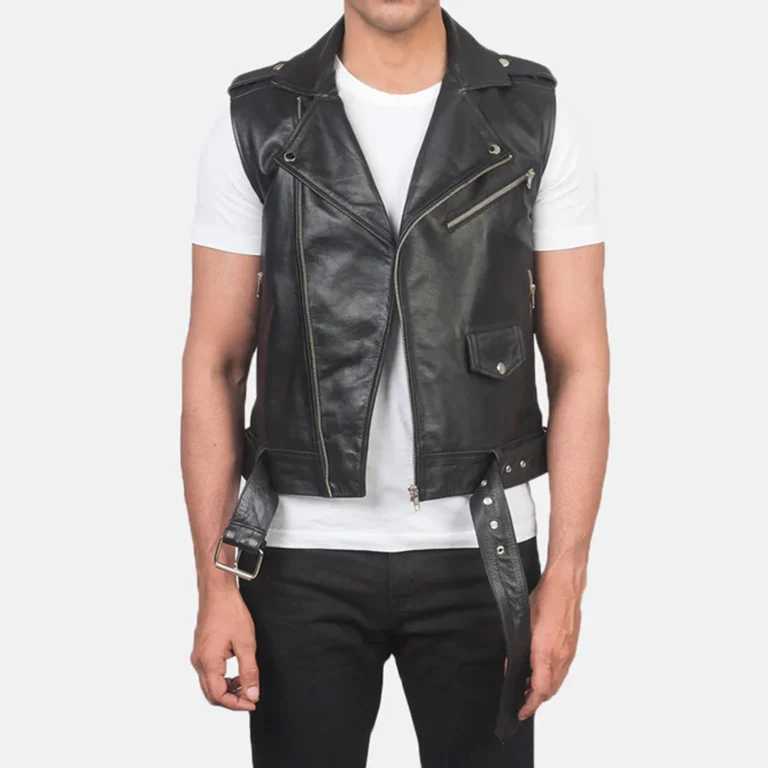 Stylish Belted Leather Vests