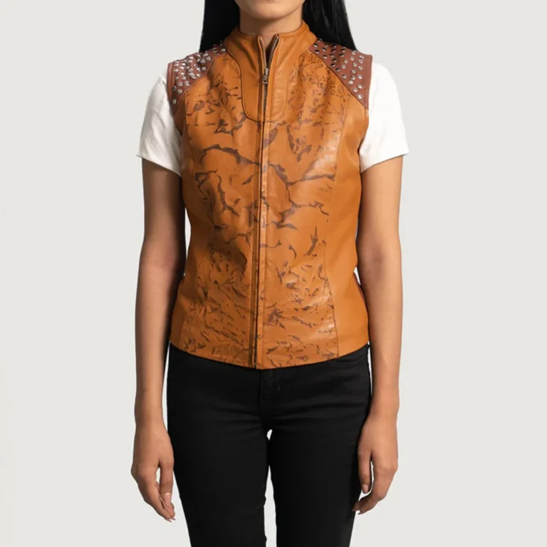 Zip Up Leather Vests for Women