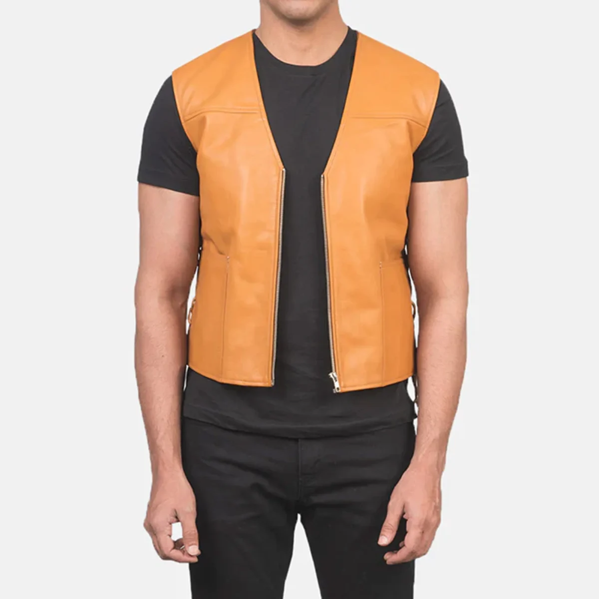 Zip up Leather Vests